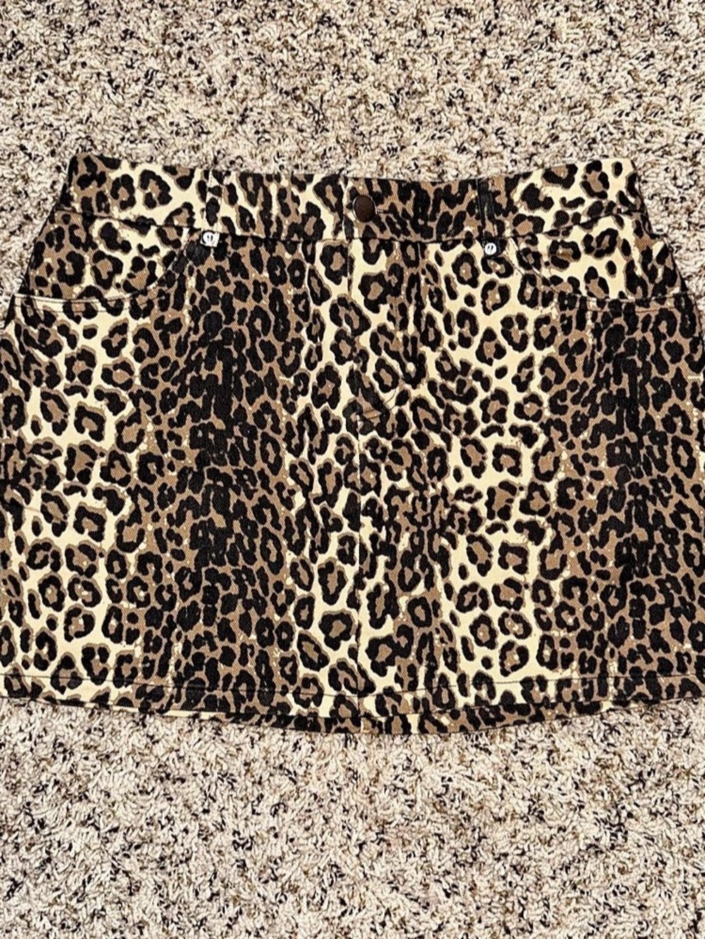 BETTER BE Lil' Wild Thing Leopard Print Stretch Mini Skirt L